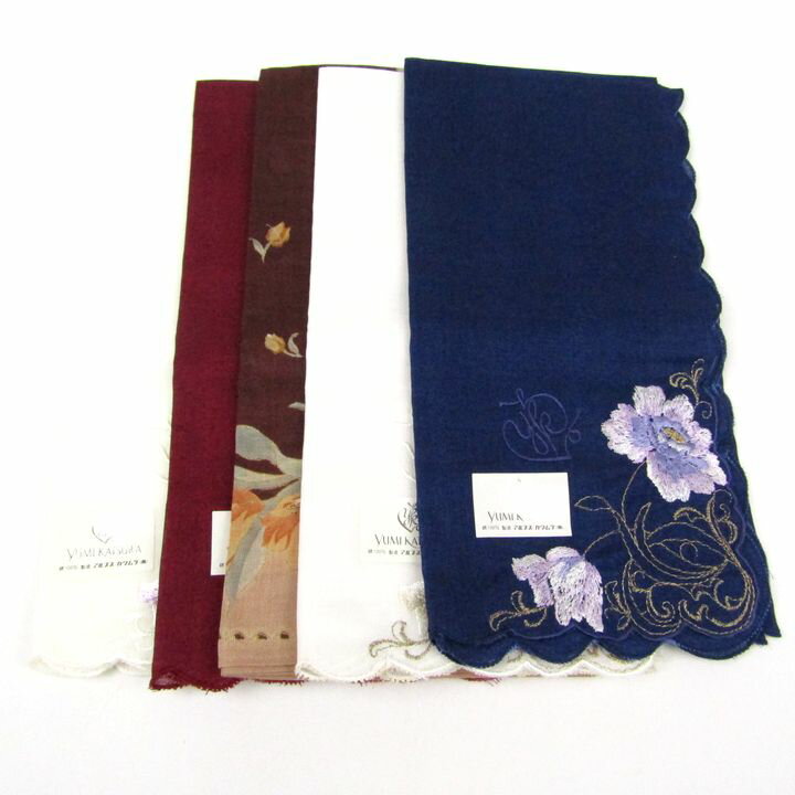 ユミ カツラ ハンカチ 5点セット 未使用 花柄 レース等 まとめて 大量 ブランド レディース YUMI KATSU..
