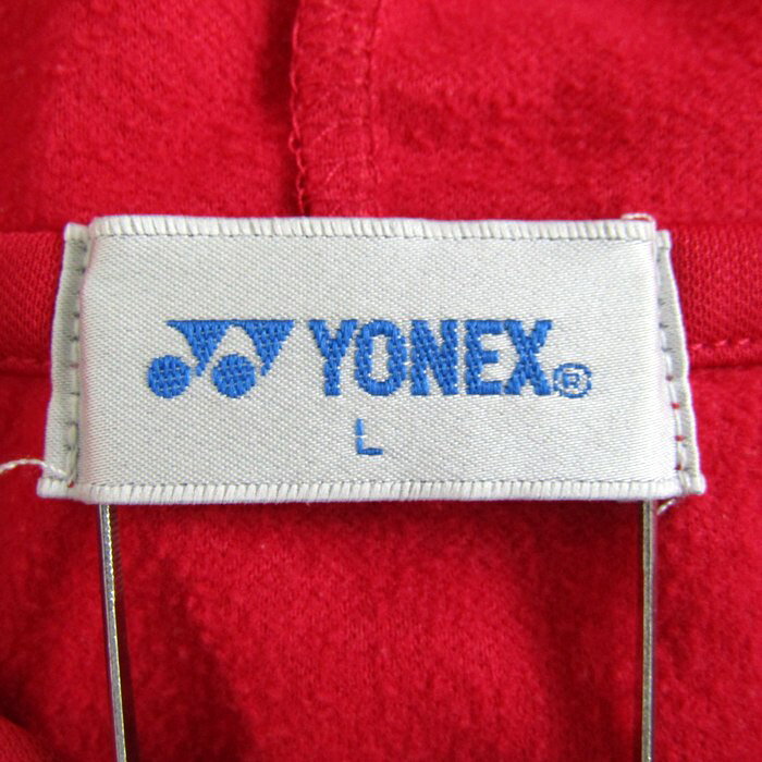 ヨネックス パーカー 長袖 スポーツウエア フード付 トップス メンズ Lサイズ レッド系/ブラック系 YONEX 【中古】