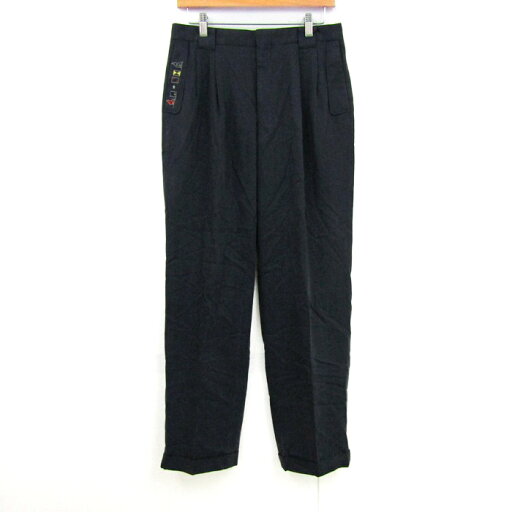 ブラックアンドホワイト パンツ ボトムス タック入り ゴルフウエア メンズ 82サイズ ネイビー BLACK & WHITE 【中古】 ブラックアンドホワイト パンツ ボトムス タック入り ゴルフウエア メンズ 82サイズ ネイビー BLACK & WHITE 【中古】