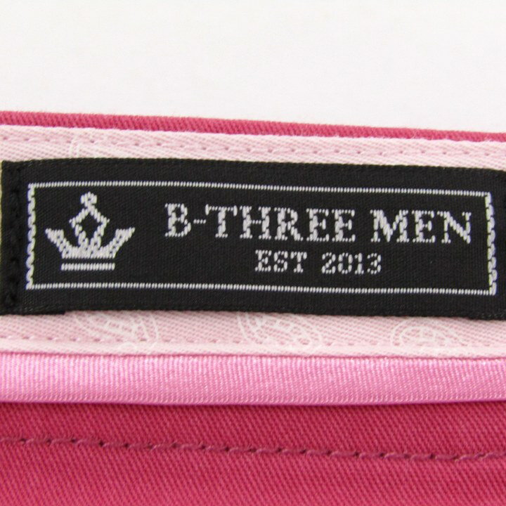 ビースリー テーパードパンツ アンクル丈 ストレッチ ボトムス メンズ 3サイズ ピンク B-THREE MEN 【中古】