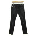 ディーゼル デニムパンツ ジーンズ ストレッチ ボトムス メンズ 27サイズ ブラック系 DIESEL 【中古】(4)