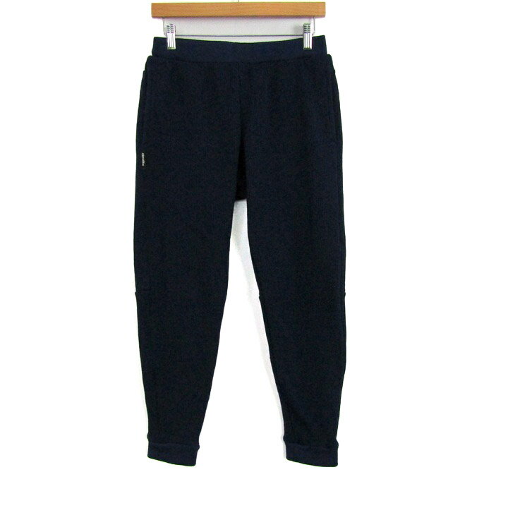 アディダス ジョガーパンツ ボトムス ジャージーニット スポーツウエア メンズ Mサイズ ネイビー adidas 【中古】
