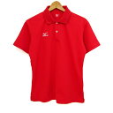 ミズノ ポロシャツ 半袖 スポーツウエア トップス 赤 メンズ Mサイズ レッド Mizuno 【中古】