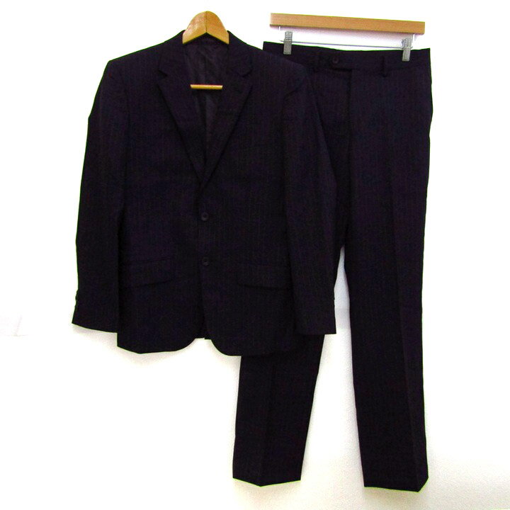 ムッシュパコ スーツ セットアップ ウール混 上下セット テーラードジャケット パンツ メンズ 90A4 W78サイズ ネイビー suit 【中古】