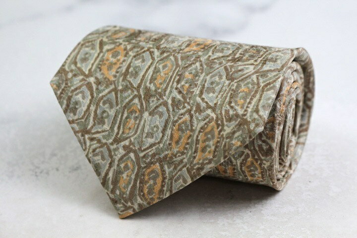 ジェームスクラブ ブランド ネクタイ 総柄 パネル柄 シルク 日本製 PO メンズ ベージュ JAMUS CLUB 【..