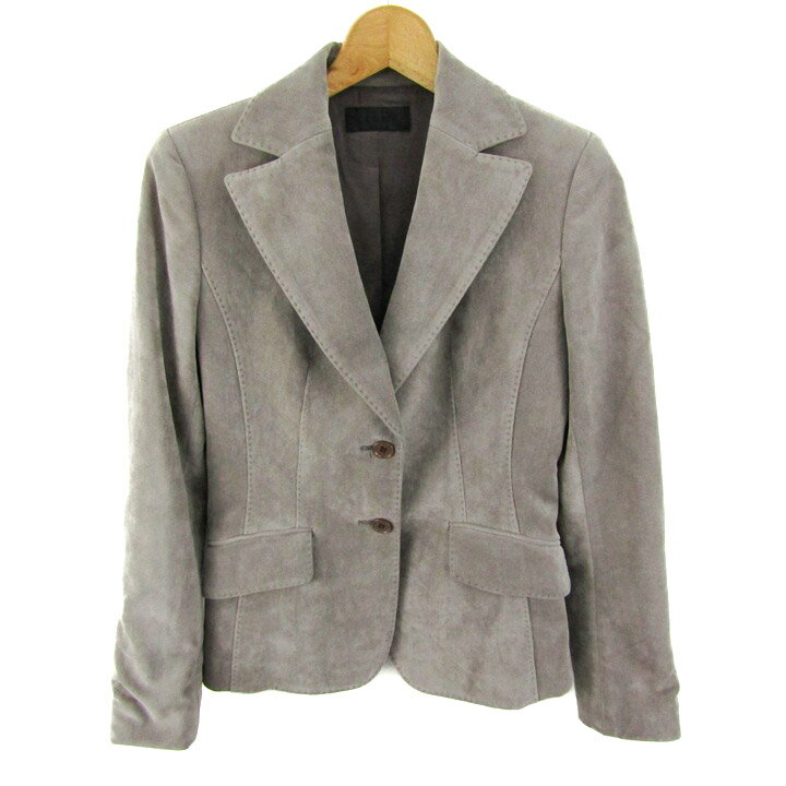 アイシービー テーラードジャケット ベロア アウター レディース 9サイズ グレー系 iCB 【中古】