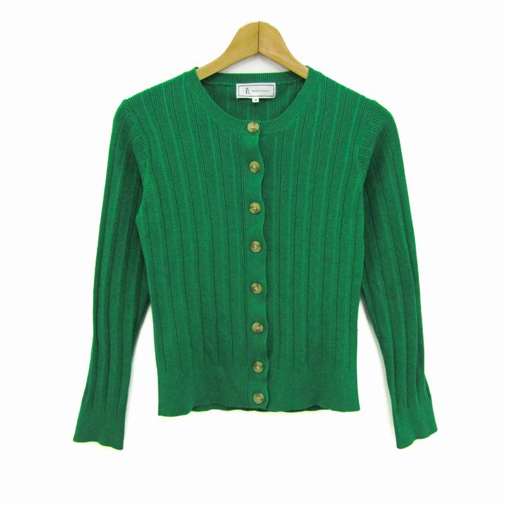 ロペピクニック カーディガン トップス 長袖 リブニット レディース 38サイズ グリーン ROPE PICNIC 【中古】