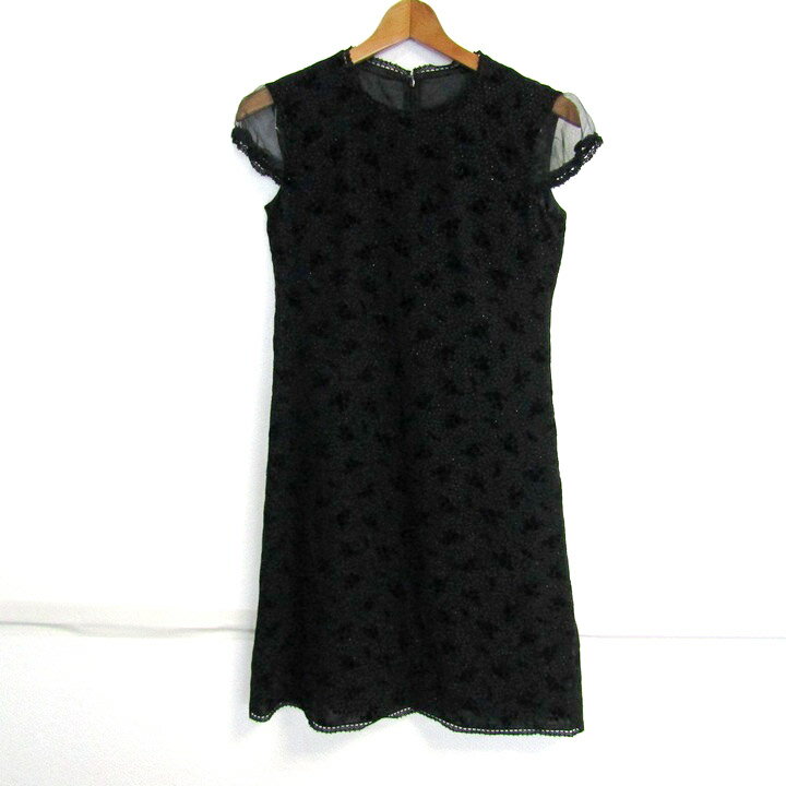 エルプチ ワンピース トップス 半袖 フォーマル 未使用品 キッズ 女の子用 160サイズ ブラック ELLE PE..