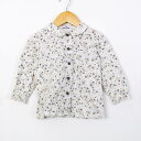 ファミリア 長袖シャツ トップス 花柄 日本製 ベビー 女の子用 90サイズ ホワイト Familiar 【中古】