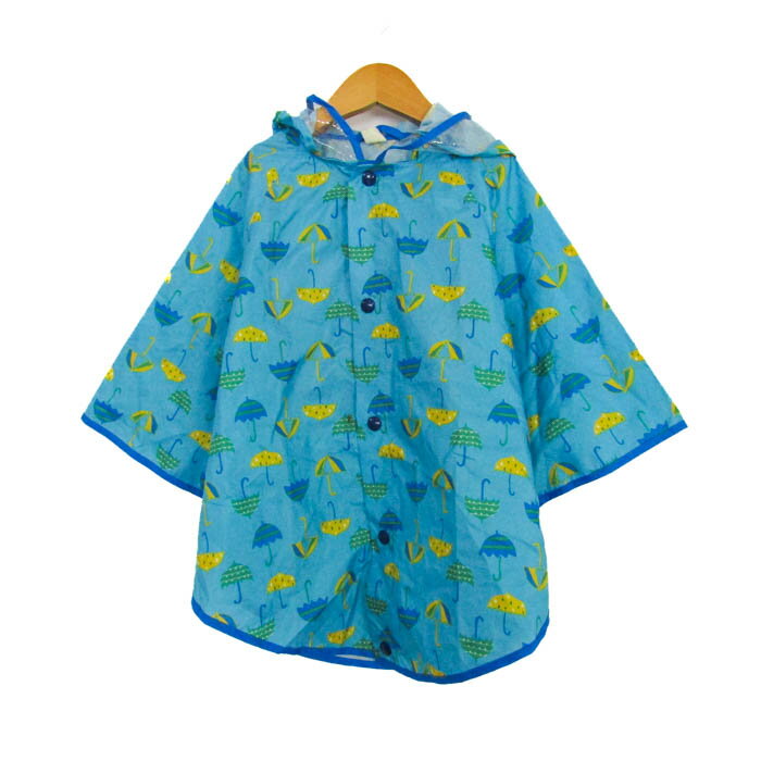 ラグマート レインコート カッパ 雨具 雨合羽 レインウエア アウター キッズ 男の子用 Mサイズ 水色系 RAG MART 【中古】