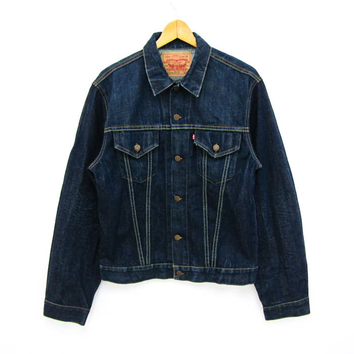 【全品39％OFFクーポン配布中】リーバイス 70505-0217 USA製　デニムジャケット ジージャン アウター メンズ 44サイズ インディゴブルー Levi's 【中古】