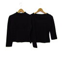 フォーティナインアベニュージュンコシマダ アンサンブル トップス カーディ ニット レディース 9サイズ 黒 49AV.junko shimada 【中古】