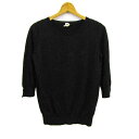 【全品39%OFFクーポン8月4日20:00~8月15日01:59まで】エルメス ニット トップス 七分袖 カシミヤ シルク イタリア製 レディース 36サイズ ブラック HERMES 【中古】