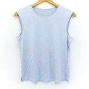 レリアン タンクトップ ノースリーブ シャツ トップス シルク100% レディース 9サイズ 水色 Leilian 【中古】