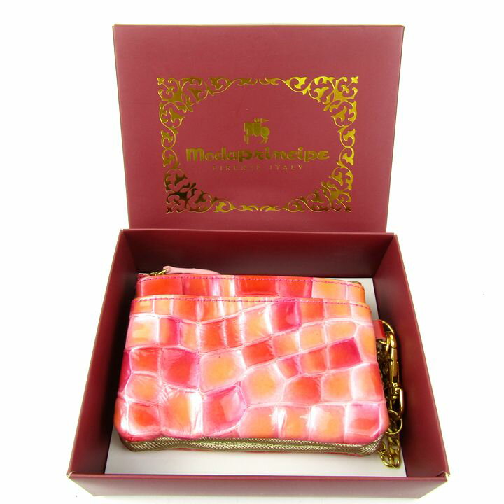 【全品39％OFFクーポン配布中】モーダプリンチペ コインケース 牛革 レザー 小銭入れ 財布 ウォレット ブランド レディース ピンク Modaprincipe 【中古】