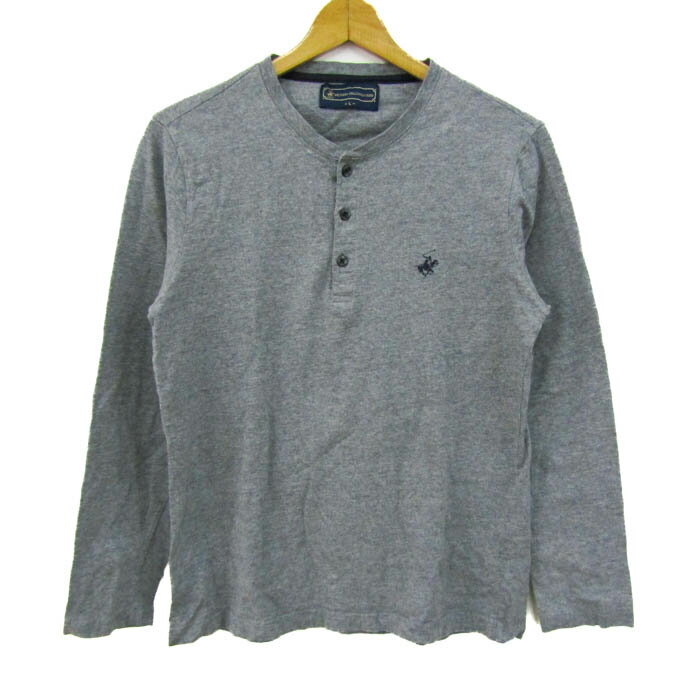 ビバリーヒルズポロクラブ 長袖Tシャツ コットン100% ブランド トップス レディース Lサイズ グレー BEVERLY HILLS POLO CLUB 【中古】
