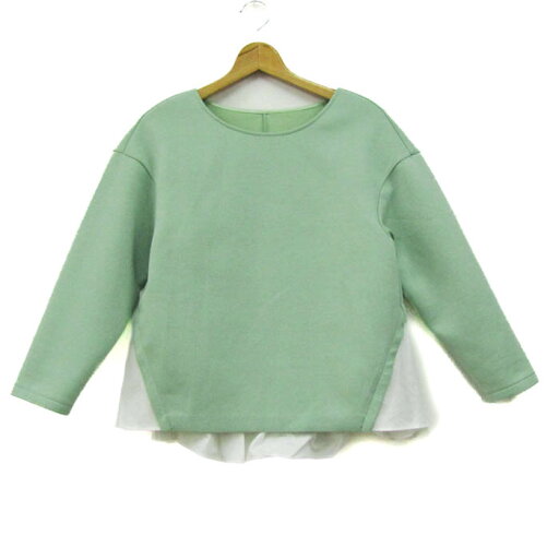 ノーリーズ カットソー シャツ 長袖 ストレッチ トップス 日本製 レディース 38サイズ ミントグリーン×ホワイト NOLLEY'S 【中古】 ノーリーズ カットソー シャツ 長袖 ストレッチ トップス 日本製 レディース 38サイズ ミントグリーン×ホワイト NOLLEY'S 【中古】