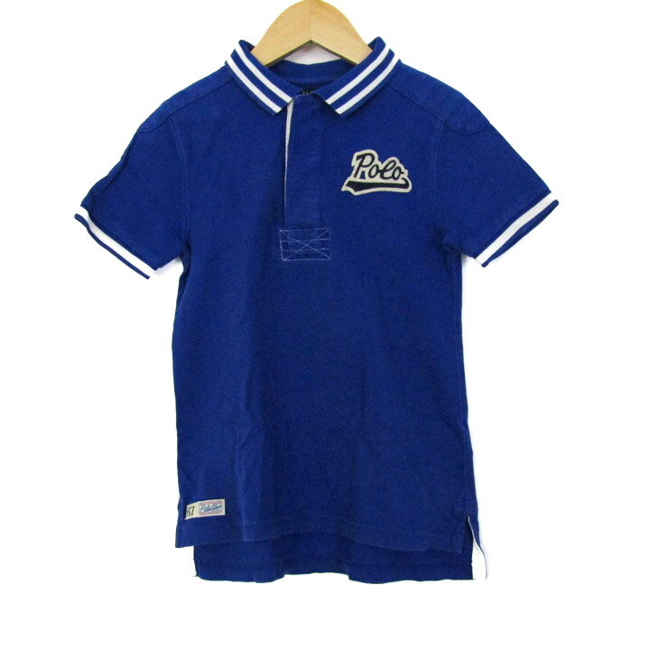 ポロ・ラルフローレン ポロシャツ 半袖 トップス キッズ 男の子用 6サイズ ブルー×ホワイト POLO RALPH LAUREN 【中古】