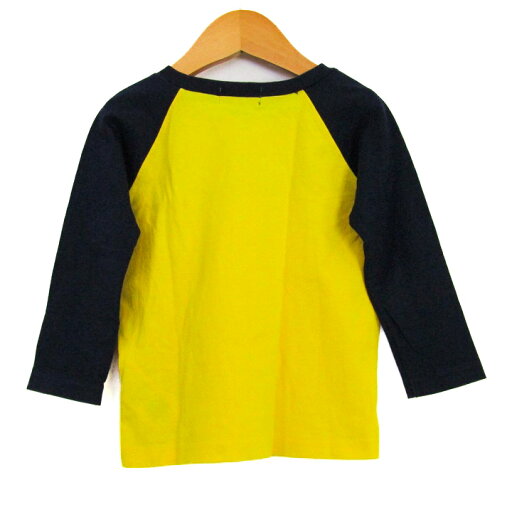 ポロラルフローレン 長袖Tシャツ トップス ラグランT ロゴT ベビー 男の子用 24M 90/52サイズ 黄×紺 POLO RALPH LAUREN 【中古】