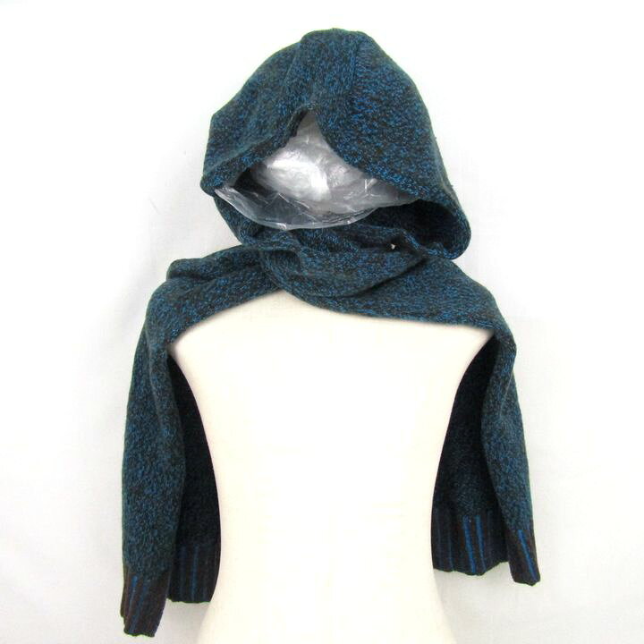 マルニ × ユニクロ ミックスカラーニット フードストール コラボ ブランド レディース ブルー MARNI 【中古】