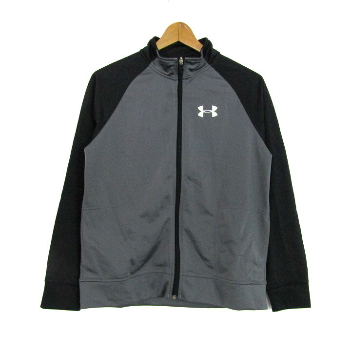 アンダーアーマー ジャケット ジャージ上 スポーツウエア 大きいサイズ アウター キッズ 男の子用 YXLサイズ グレー UNDER ARMOUR 【中古】