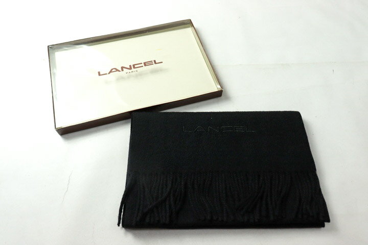 ランセル マフラー ウール ブランド 小物 メンズ ブラック LANCEL 【中古】