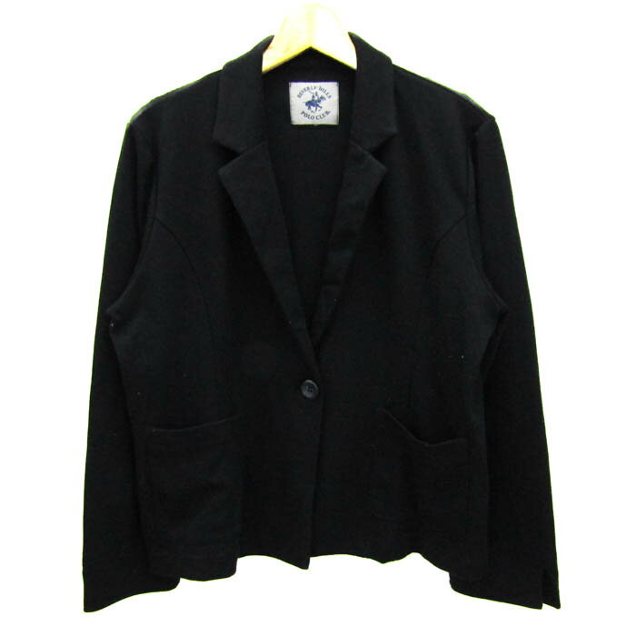 ビバリーヒルズポロクラブ テーラードジャケット アウター 大きいサイズ レディース 3Lサイズ ブラック BEVERLY HILLS POLO CLUB 【中古】