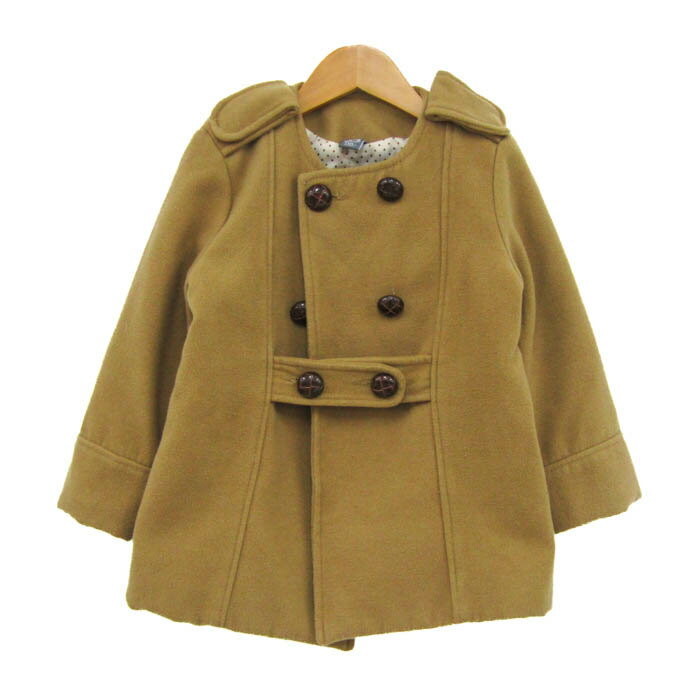 ザラキッズ ノーカラーコート アウター キッズ 女の子用 110サイズ ベージュ ZARA kids 【中古】