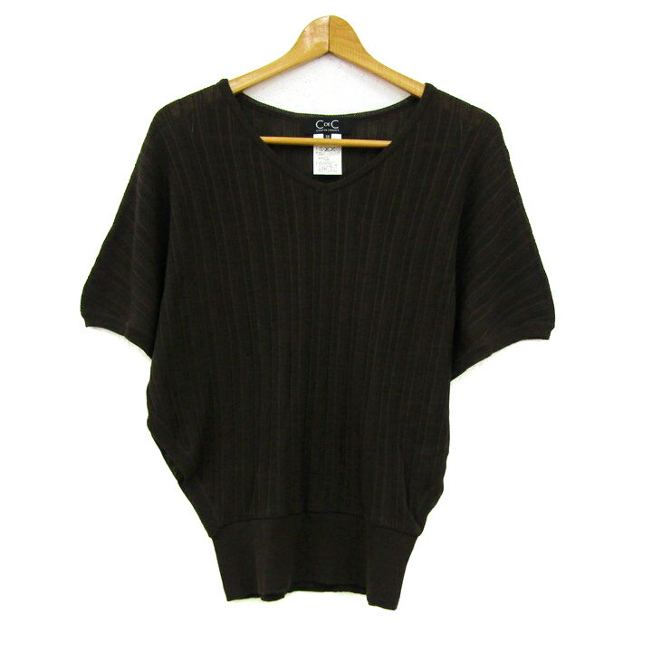 クードシャンス ニット トップス 半袖 セーター 日本製 レディース 38サイズ ブラウン COUP DE CHANCE ..