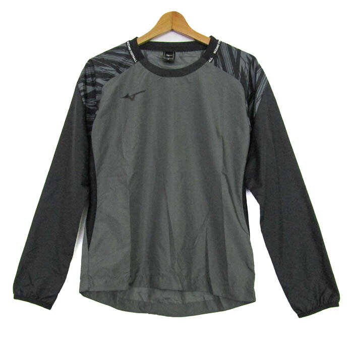 ミズノ 長袖Tシャツ トップス ピステ ウィンドブレーカー スポーツウエア レディース Sサイズ 黒×グレ..