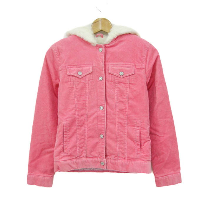 ギャップ コーデュロイジャケット ファージャケット アウター キッズ 女の子用 XXLサイズ ピンク GAP 【中古】