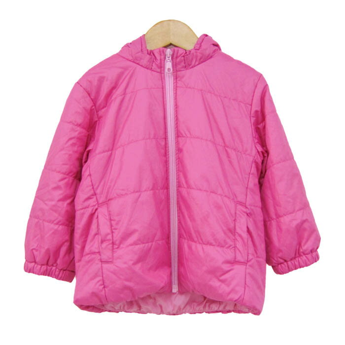 ユニクロ ジャンパー アウター パフテックウォッシャブルフルジップパーカ キッズ 女の子用 100サイズ ピンク UNIQLO 【中古】