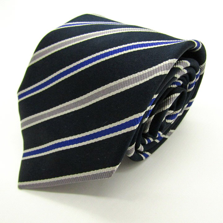 【全品39％OFFクーポン配布中】ジェフリーバンクス ブランド ネクタイ ストライプ柄 シルク 未使用タグ付 PO メンズ ネイビー JEFFREY BANKS 【中古】(4)