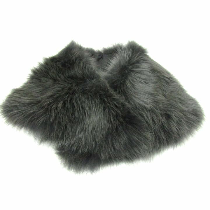 【全品39％OFFクーポン配布中】ビューティ＆ユース ユナイテッドアローズ ブルーフォックス ファー ショール ティペット マフラー レディース ダークグレー B&Y 【中古】