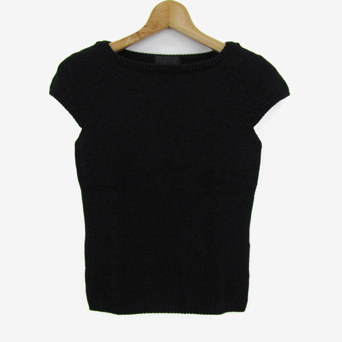 アンタイトル ニット セーター 半袖 ウール100％ ブランド トップス 日本製 黒 レディース 2サイズ ブ..