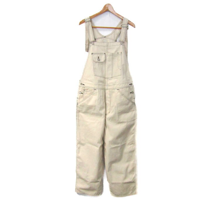 エドウィン オーバーオール ツナギ つなぎ メンズ Lサイズ ベージュ EDWIN 【中古】