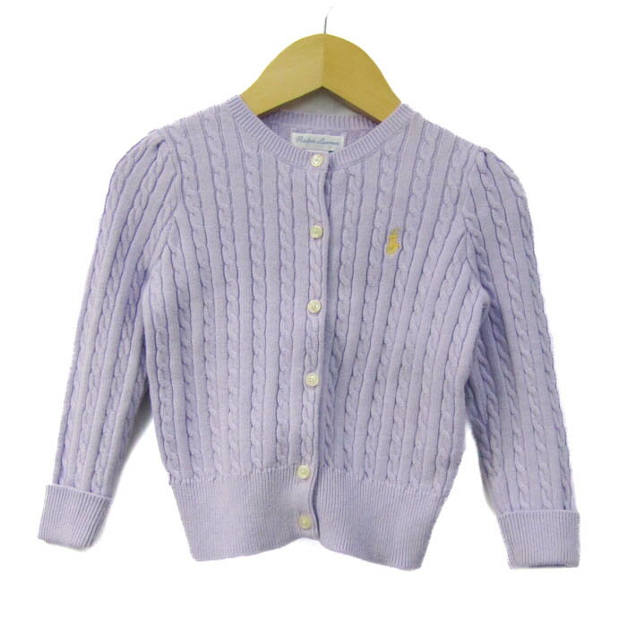 ラルフローレン カーディガン ロゴ トップス ベビー 女の子用 24Mサイズ パープル RALPH LAUREN 【中古】