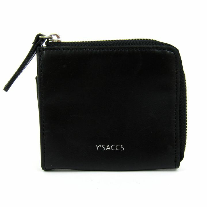 イザック 二つ折り財布 ウォレット ブランド メンズ レディース ブラック Y SACCS 【中古】