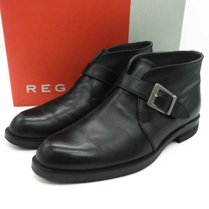 【全品39％OFFクーポン配布中】リーガル チャッカブーツ ドレスシューズ 幅広 3E ブランド 紳士靴 黒 メンズ 24.5サイズ ブラック REGAL 【中古】(4)