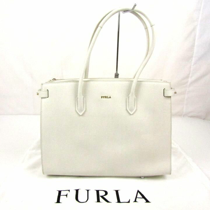 フルラ トートバッグ 本革 レザー ショルダーバッグ 鞄 ブランド レディース ホワイト Furla 【中古】