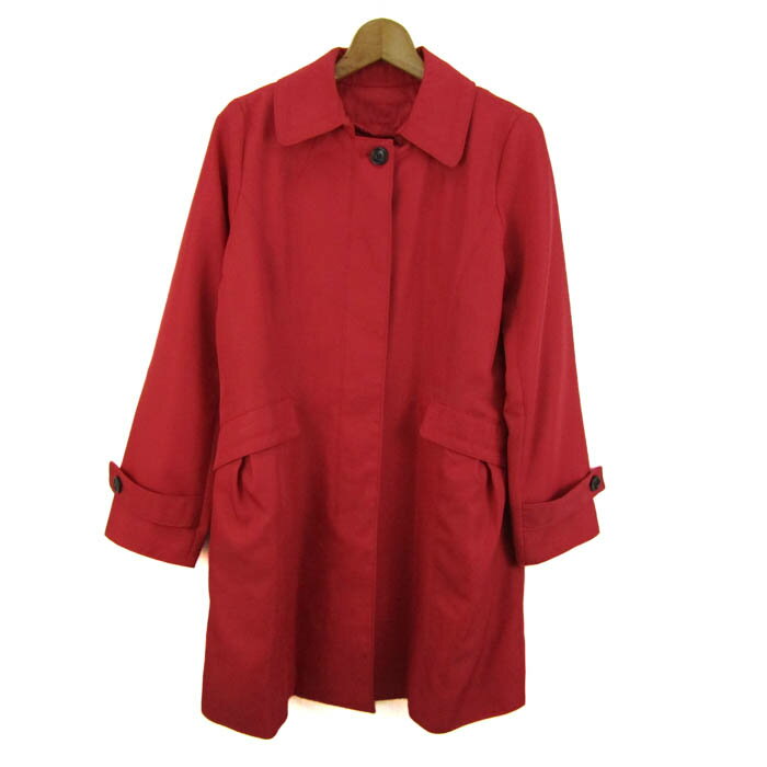 サンファン ステンカラーコート アウター ロングコート レディース Mサイズ レッド SANS FIN 【中古】