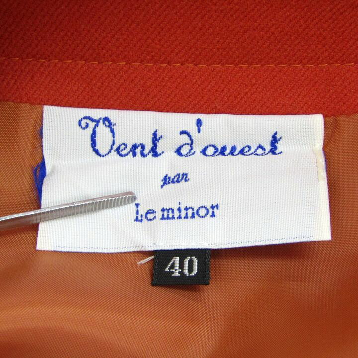 ルミノア プリーツスカート ボトムス ミディ丈 日本製 Vent d'ouest レディース 40サイズ オレンジ Le Minor 【中古】 3