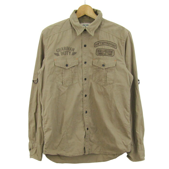 乐天商城 - ジャックローズ 長袖シャツ コットン100% ブランド トップス メンズ Lサイズ ブラウン JACKROSE 【中古】