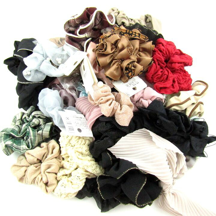 Scrunchie他 シュシュ・ヘアゴム 42点セット 未使用有 ヘアアクセサリー まとめて 大量 レディース 
