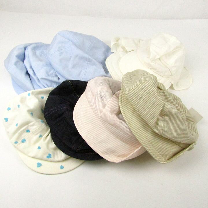 大丸/阪急他 キャスケット 9点セット 未使用 54-56cm 帽子 まとめて 大量 キッズ 女の子用 【中古】