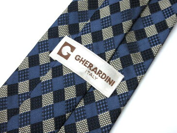 ブランド ネクタイ 【中古】GHERARDINI ゲラルディーニ 格子柄 ブランド ネクタイ 良品 メンズ プレゼント