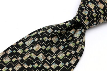 コムサデモード メン COMME CA DU MODE MEN 総柄 ベージュ シルク 日本製 ブランド ネクタイ 送料無料 【中古】【良品】