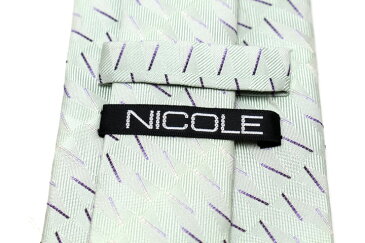 ニコル NICOLE ストライプ柄 グリーン 緑 シルク 日本製 ブランド ネクタイ 送料無料 【中古】