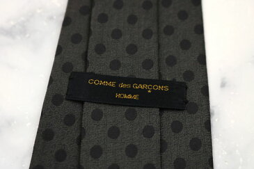 コムデギャルソン COMME des GARCONS 薄地 ドット柄 グレー 記載なし ブランド ネクタイ 送料無料 【中古】【美品】