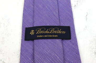 ブルックスブラザーズ Brooks Brothers USA製 麻 シルク ストライプ柄 パープル 麻リネン ブランド ネクタイ 送料無料 【中古】【美品】